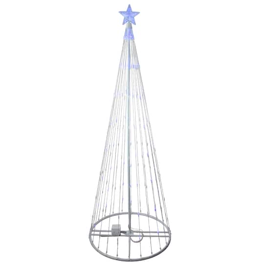 Northlight 12ft. Pre-Lit LED Lighted Show Cone Christmas Tree Decoration, Blue LED Lights